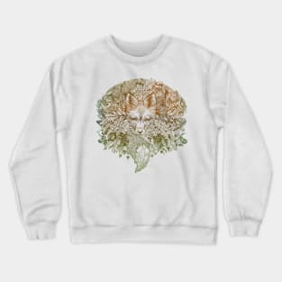 Autumn orange hiding fox Crewneck Sweatshirt